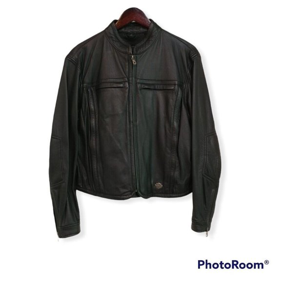 Women's Large L Harley-Davidson Leather Jacket 98136-03VW Front Vented Embossed - Picture 1 of 13